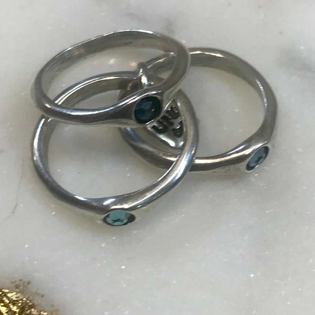 Happy Blue Ring w/ Swarovski Crystals in Blue
