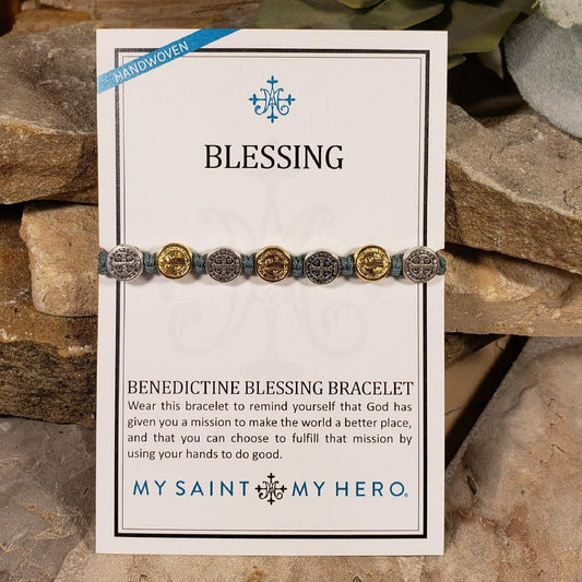 Benedictine Blessing Bracelet -Sage Mixed Medals