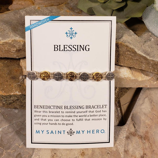 Benedictine Blessing Bracelet - Tan Mixed Medals