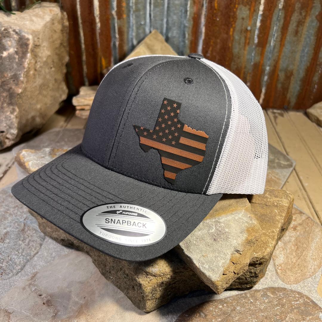 Texas State with US Flag Cap